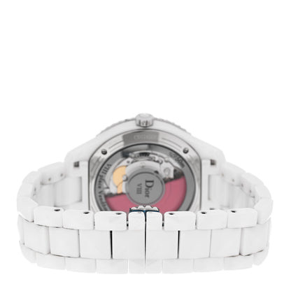 Christian Dior Stainless Steel Ceramic Pink Sapphire 38mm Dior VIII Automatic Watch White 3 of 6