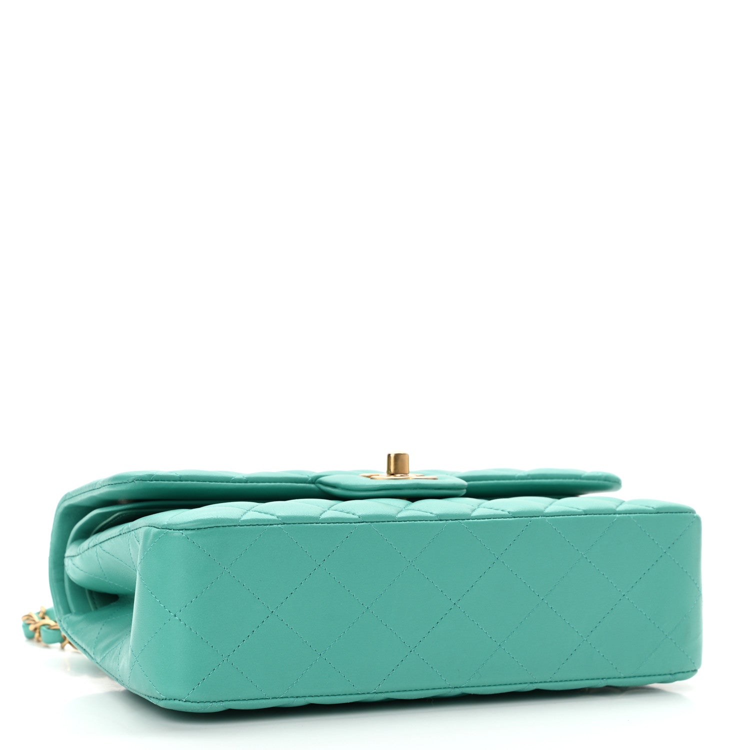 Chanel Lambskin Quilted Small Double Flap Green 3 of 9