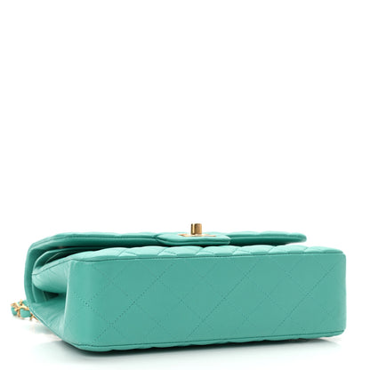 Chanel Lambskin Quilted Small Double Flap Green 3 of 9