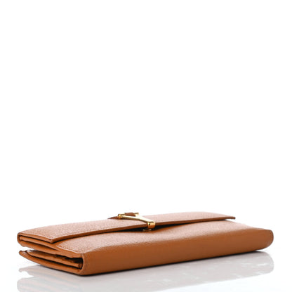 Saint Laurent Textured Calfskin Y Ligne Clutch Tobacco 4 of 9