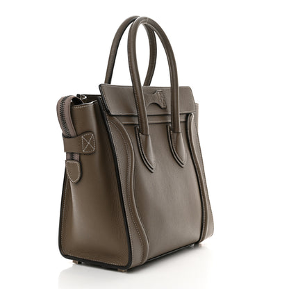 Celine Drummed Calfskin Micro Luggage Souris 3 of 12