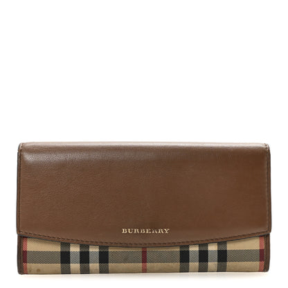 Burberry Calfskin Horseferry Check Porter Continental Wallet Tan 1 of 6