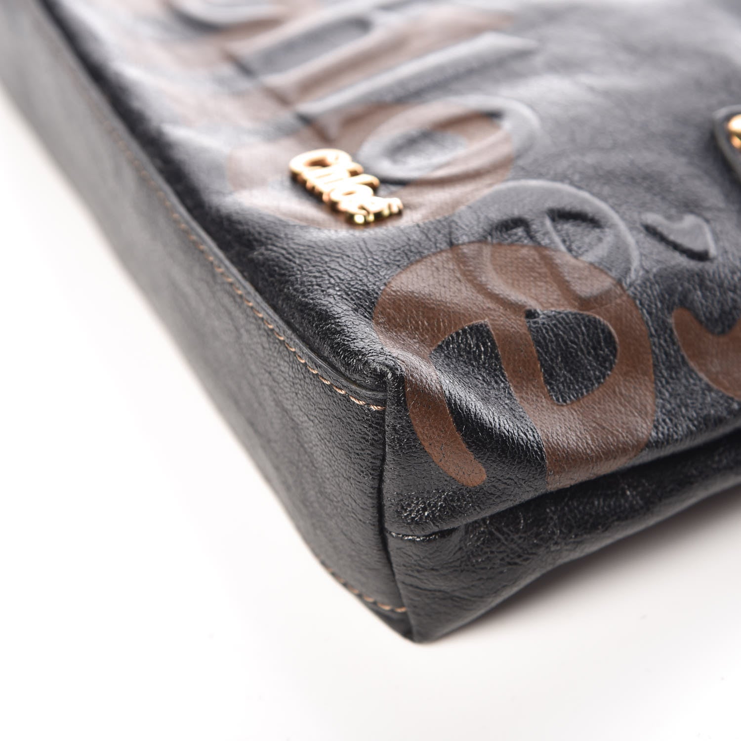 Chloe Sheepskin Embossed Logo Crossbody Black 8 of 11