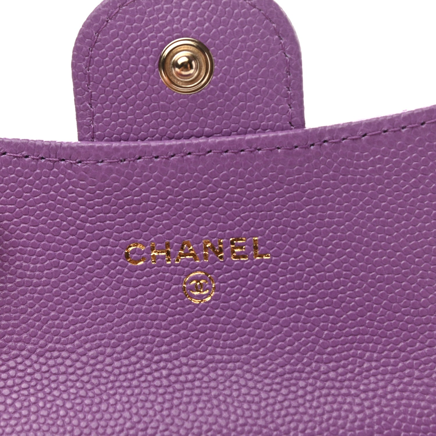 Chanel Caviar Quilted Flap Card Holder Wallet Purple 6 of 8