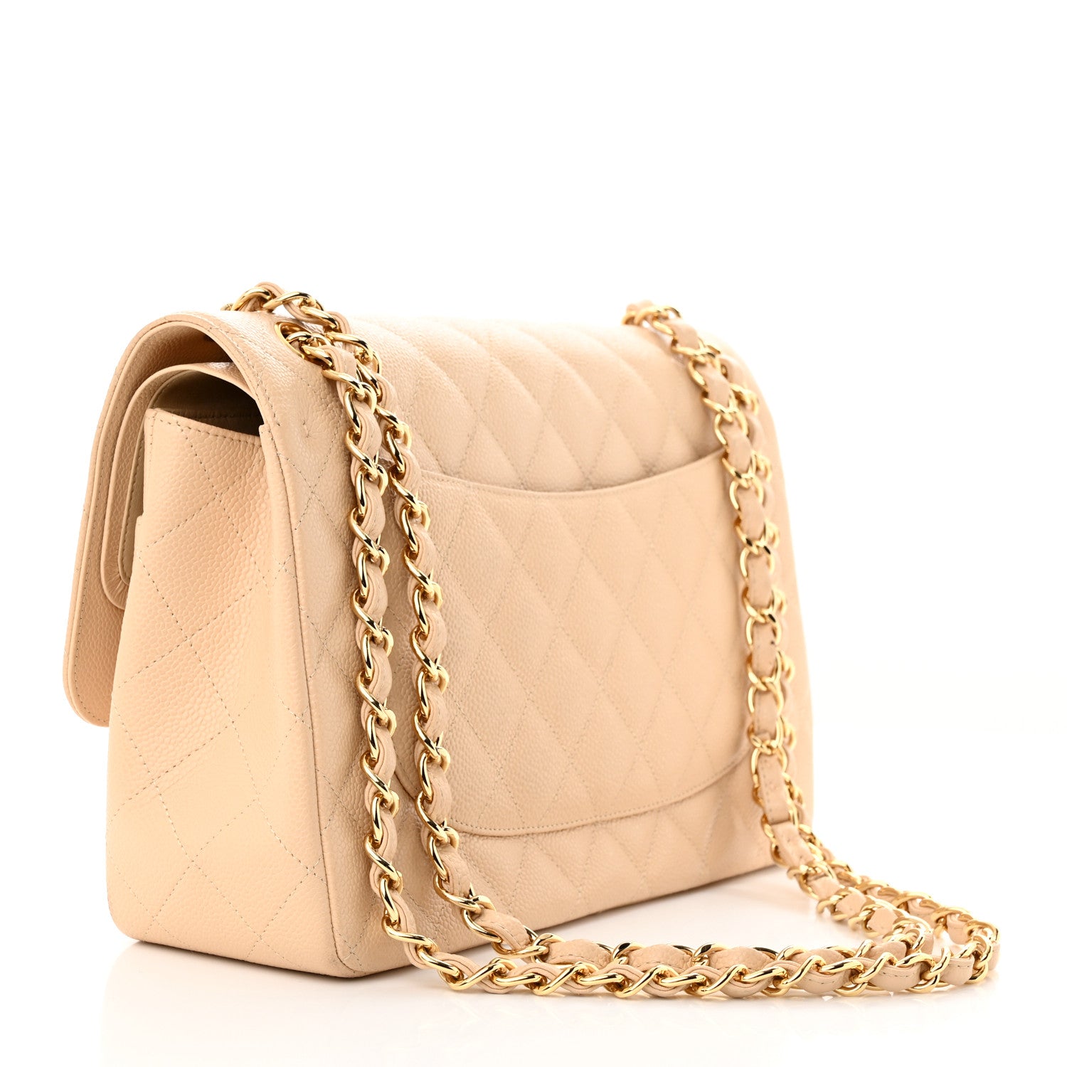 Chanel Caviar Quilted Jumbo Double Flap Beige 3 of 11
