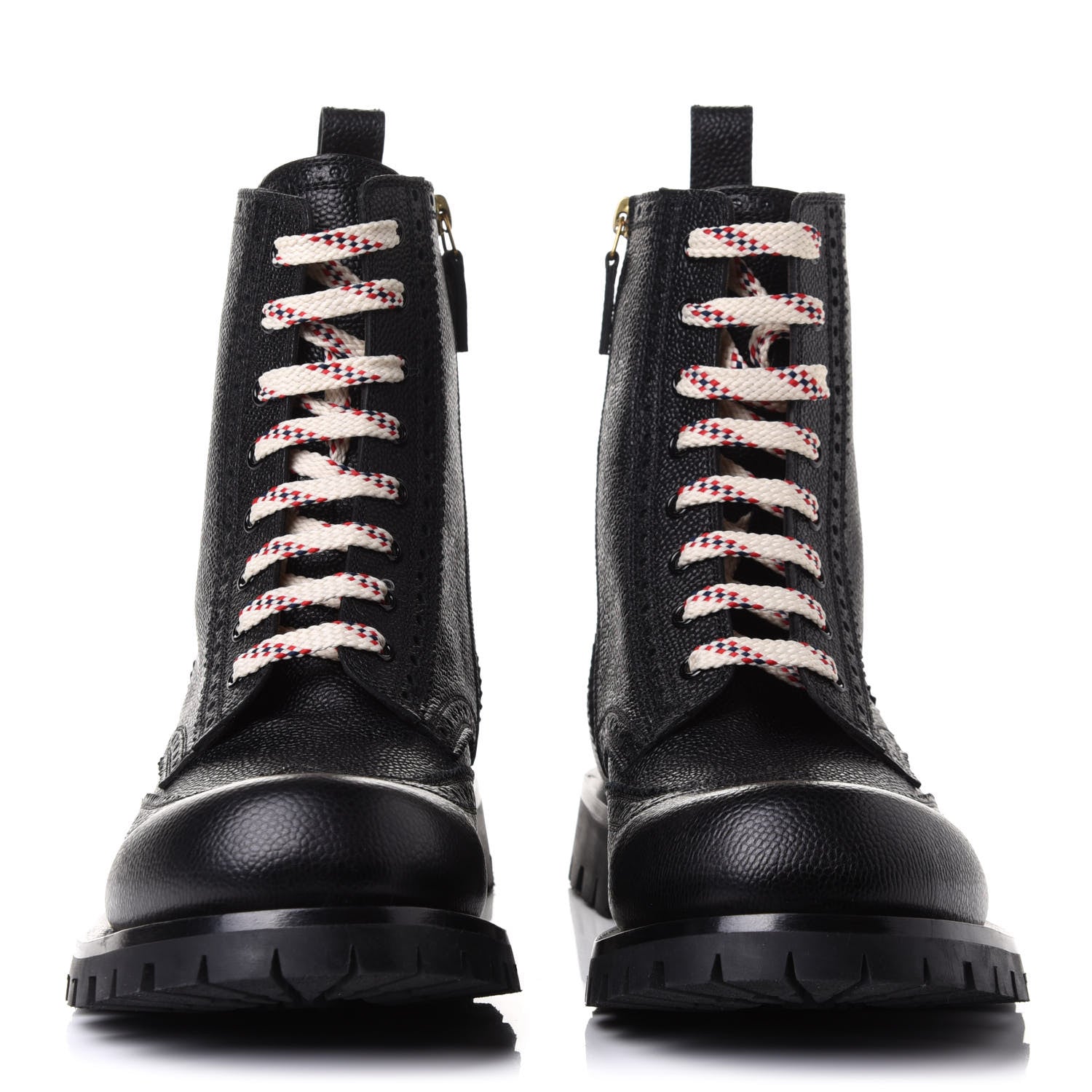 Gucci Grained Calfskin Mens Lace Up Combat Boots 11 Black 3 of 20