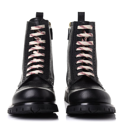 Gucci Grained Calfskin Mens Lace Up Combat Boots 11 Black 3 of 20