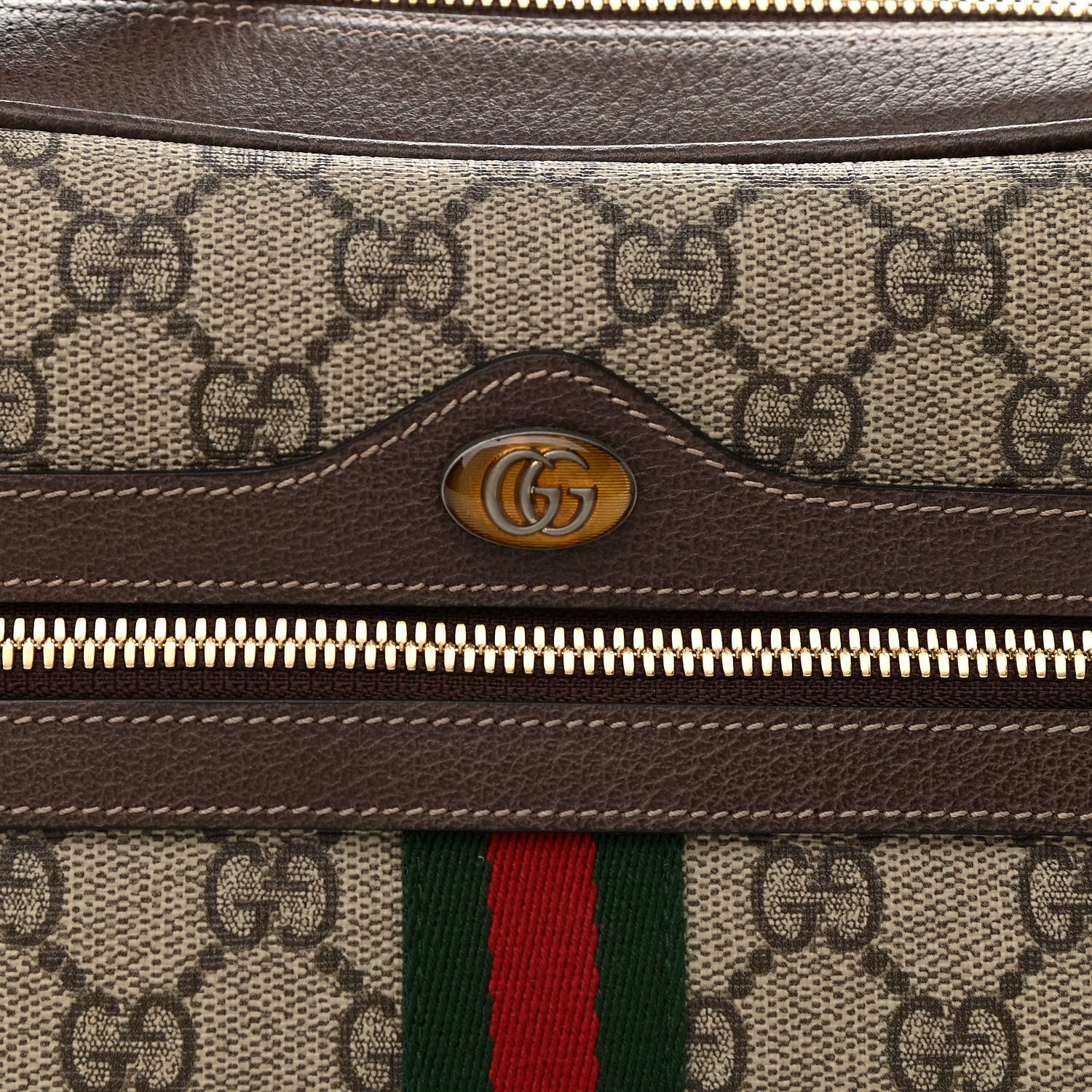 Gucci GG Supreme Monogram Web Small Ophidia Shoulder Bag Brown 15 of 22