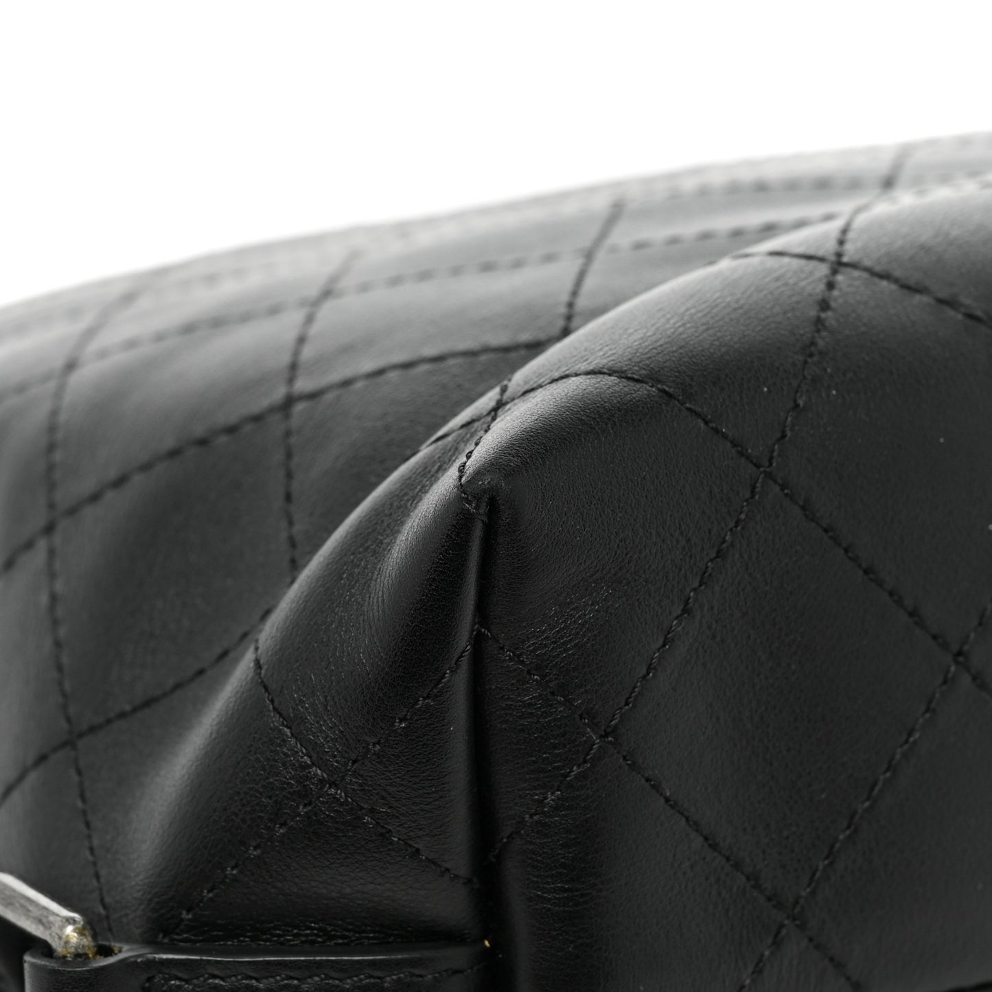 Calfskin Stitched Large Hobo Black