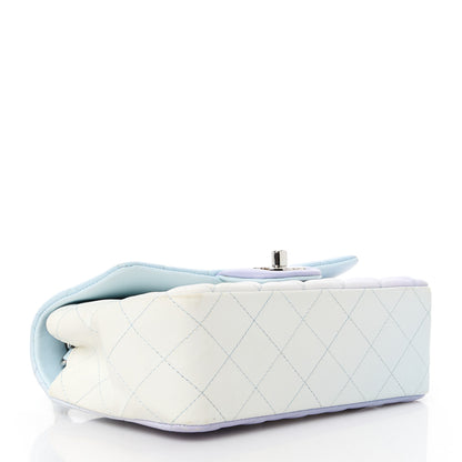 Chanel Perforated Lambskin Quilted Mini Rectangular Flap Light Blue Light Purple White 4 of 13