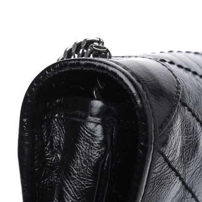 Saint Laurent Crinkled Calfskin Matelasse Monogram Niki Chain Wallet Black 31 of 33
