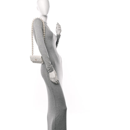 Chanel Calfskin Quilted Maxi Pearls Clutch With Chain White 2 of 13