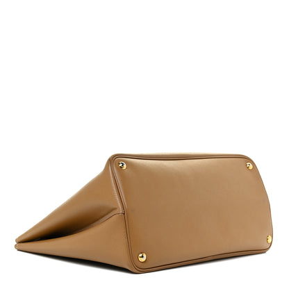 Prada Saffiano Cuir Medium Double Bag Caramel Fuoco 4 of 17