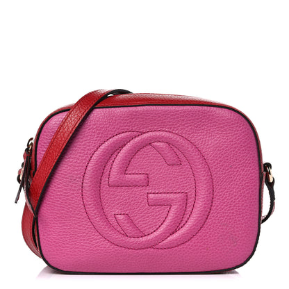 Gucci Dollar Calfskin Bi-Color Small Soho Disco Bag New Rosette Hibiscus Red 1 of 12