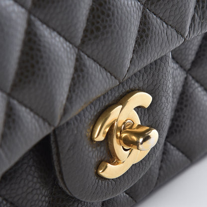 Chanel Caviar Quilted Mini Rectangular Flap Dark Green 10 of 11