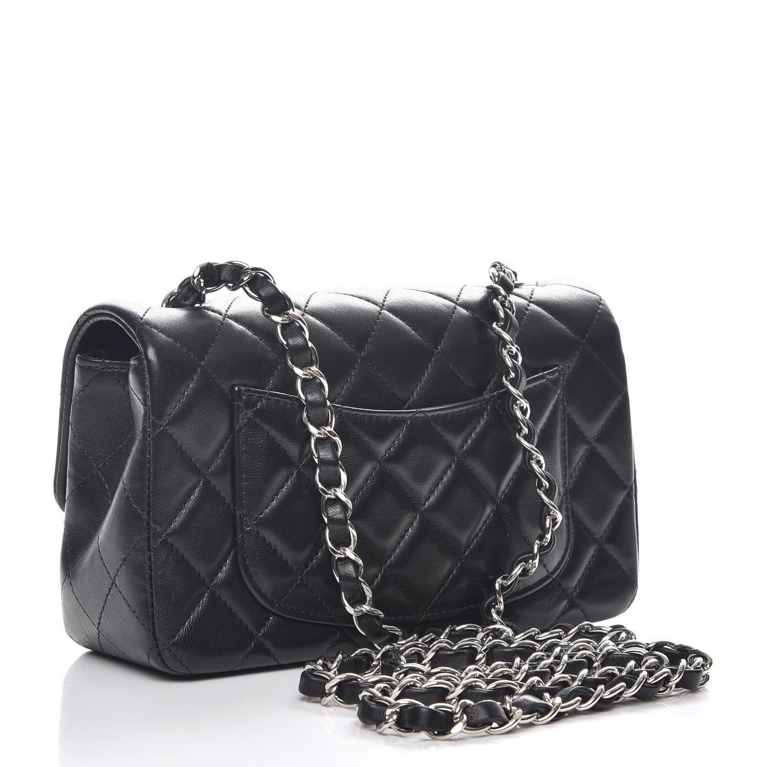 Chanel Lambskin Quilted Mini Rectangular Flap Black 3 of 8