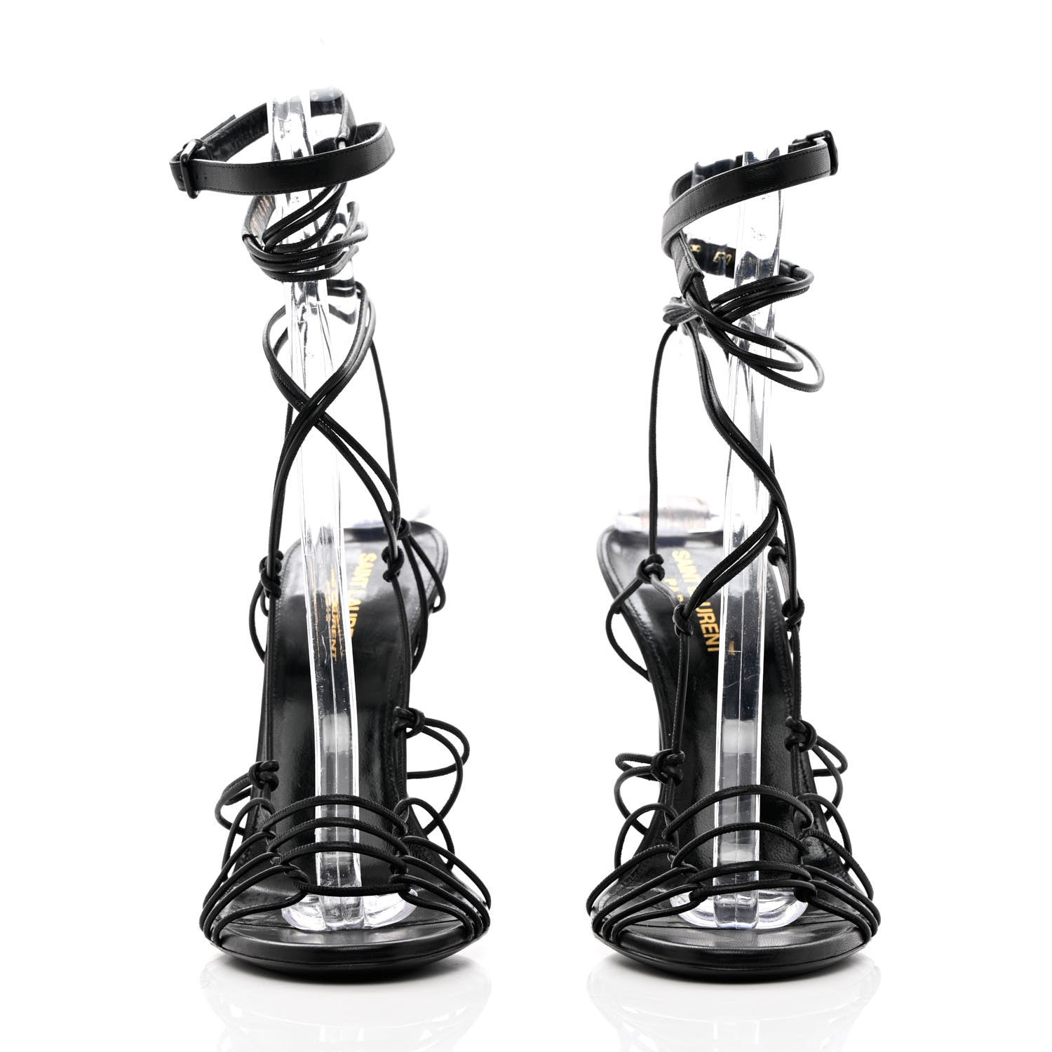 Saint Laurent Robin Zig Zag Heels Sandals 40 Black 2 of 15