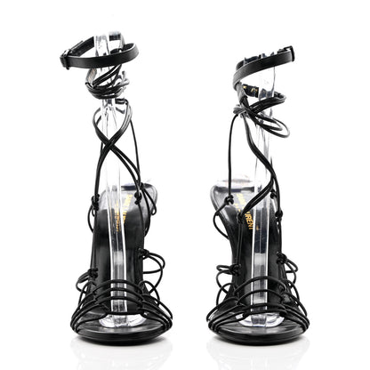Saint Laurent Robin Zig Zag Heels Sandals 40 Black 2 of 15