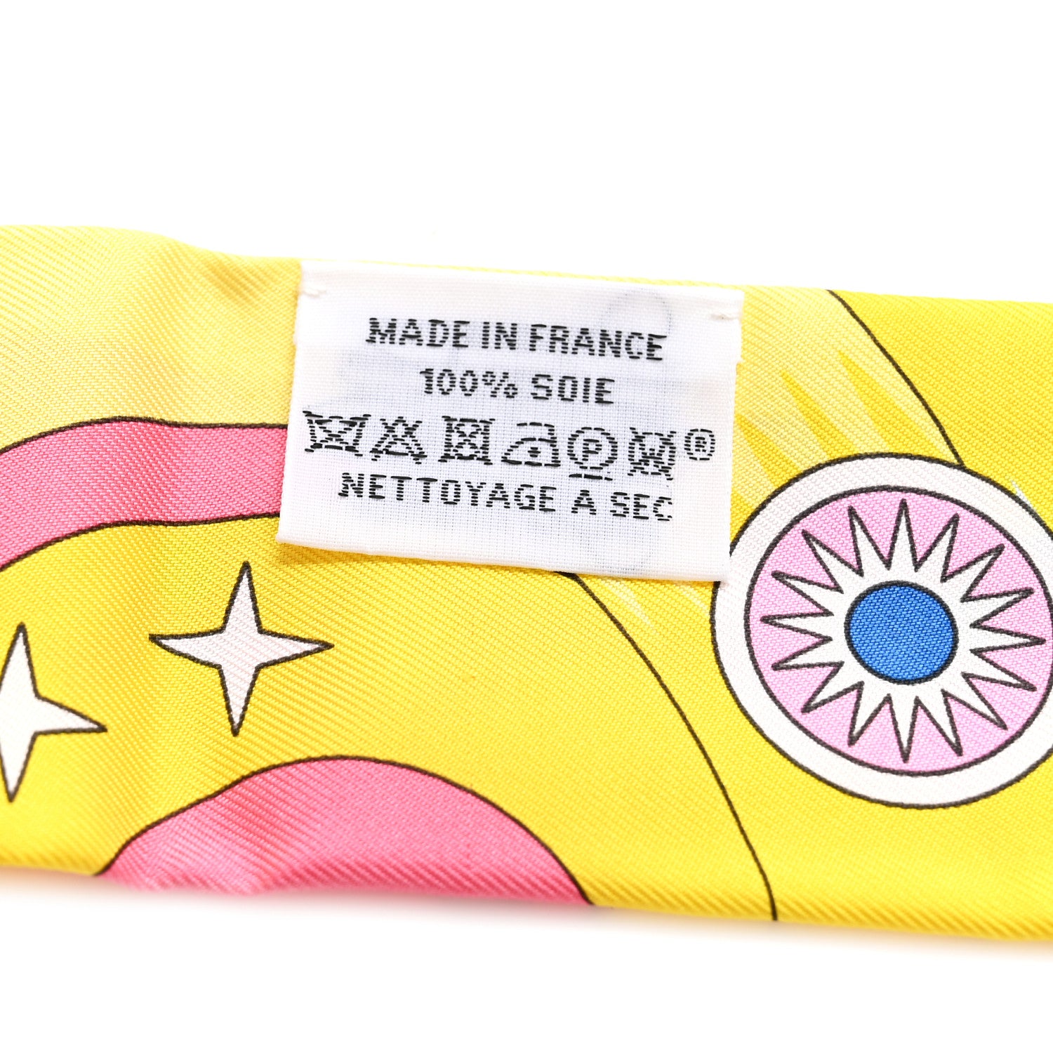 Hermes Silk La Source de Pegase Twilly Rose Vif Jaune Vif 4 of 4