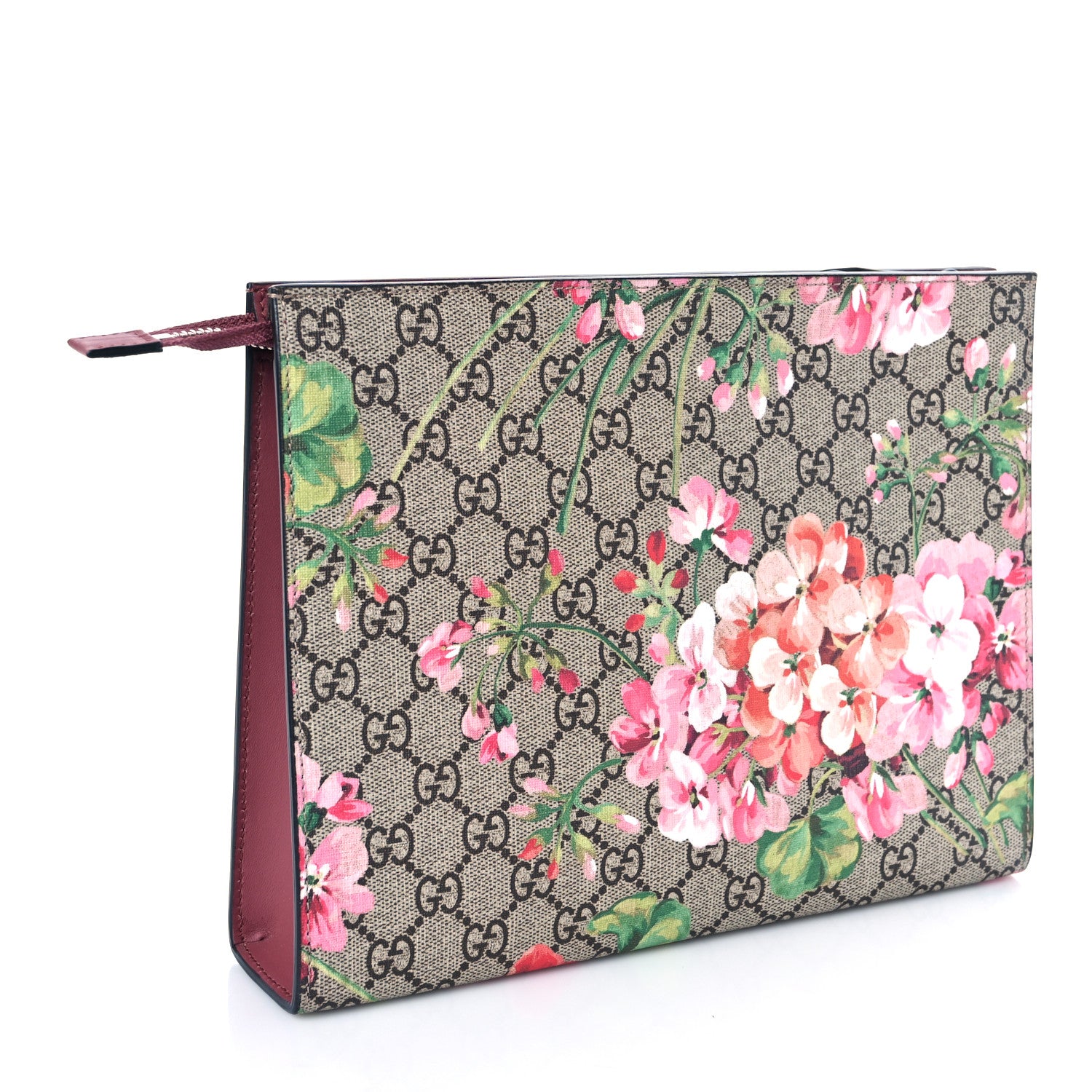 Gucci GG Supreme Monogram Blooms Large Cosmetic Case Beige Multicolor Dry Rose 3 of 9