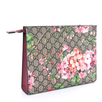 Gucci GG Supreme Monogram Blooms Large Cosmetic Case Beige Multicolor Dry Rose 3 of 9