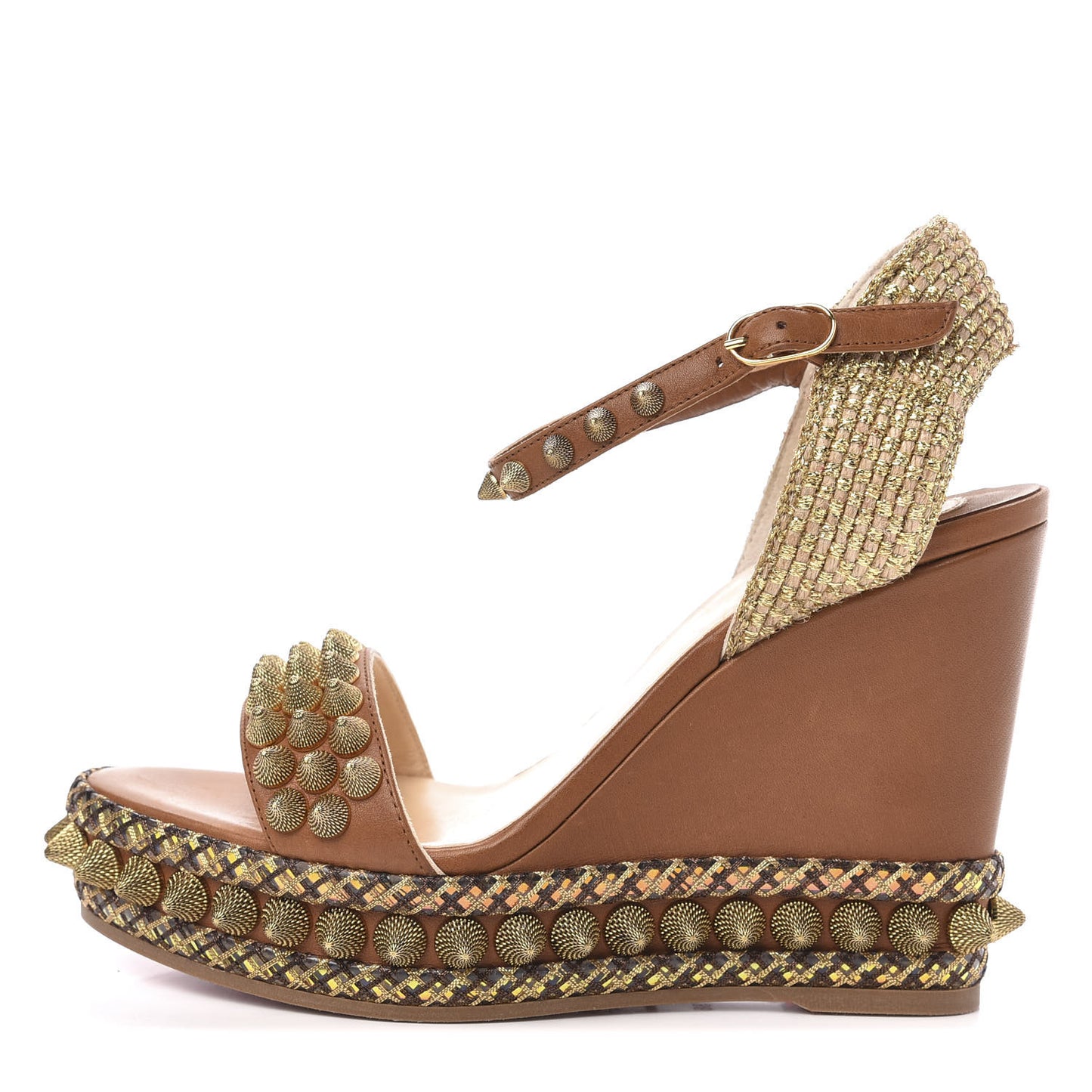 Calfskin Cordorella 110 Wedge Sandals 36 Version Cuoio