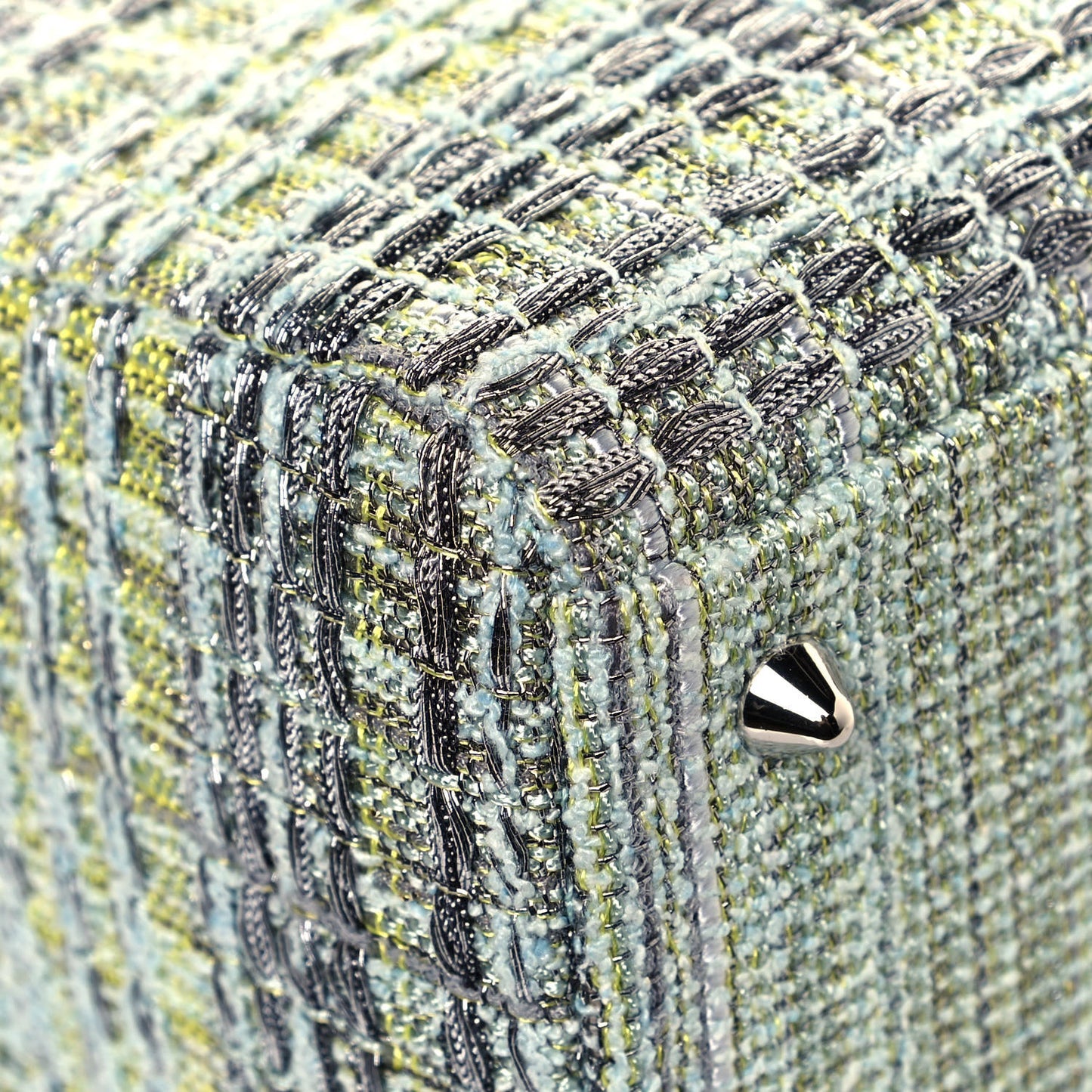 Tweed Medium Lady Dior Green Multicolor