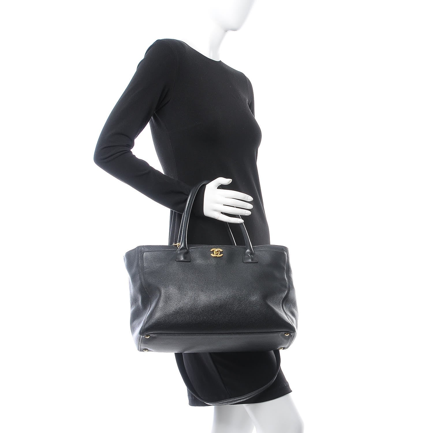 Chanel Calfskin Cerf Executive Shopper Tote Black 2 of 14