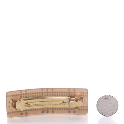 Chanel Resin Crystal CC Hair Clip Barrette Beige 2 of 4