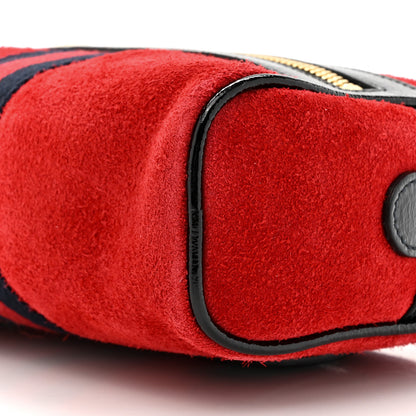 Gucci Suede Small Ophidia Belt Bag 85 34 Hibiscus Red 9 of 10