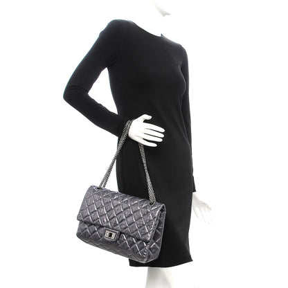 Chanel Metallic Aged Calfskin Quilted 2.55 Reissue 227 Flap Dark Silver 3 of 10