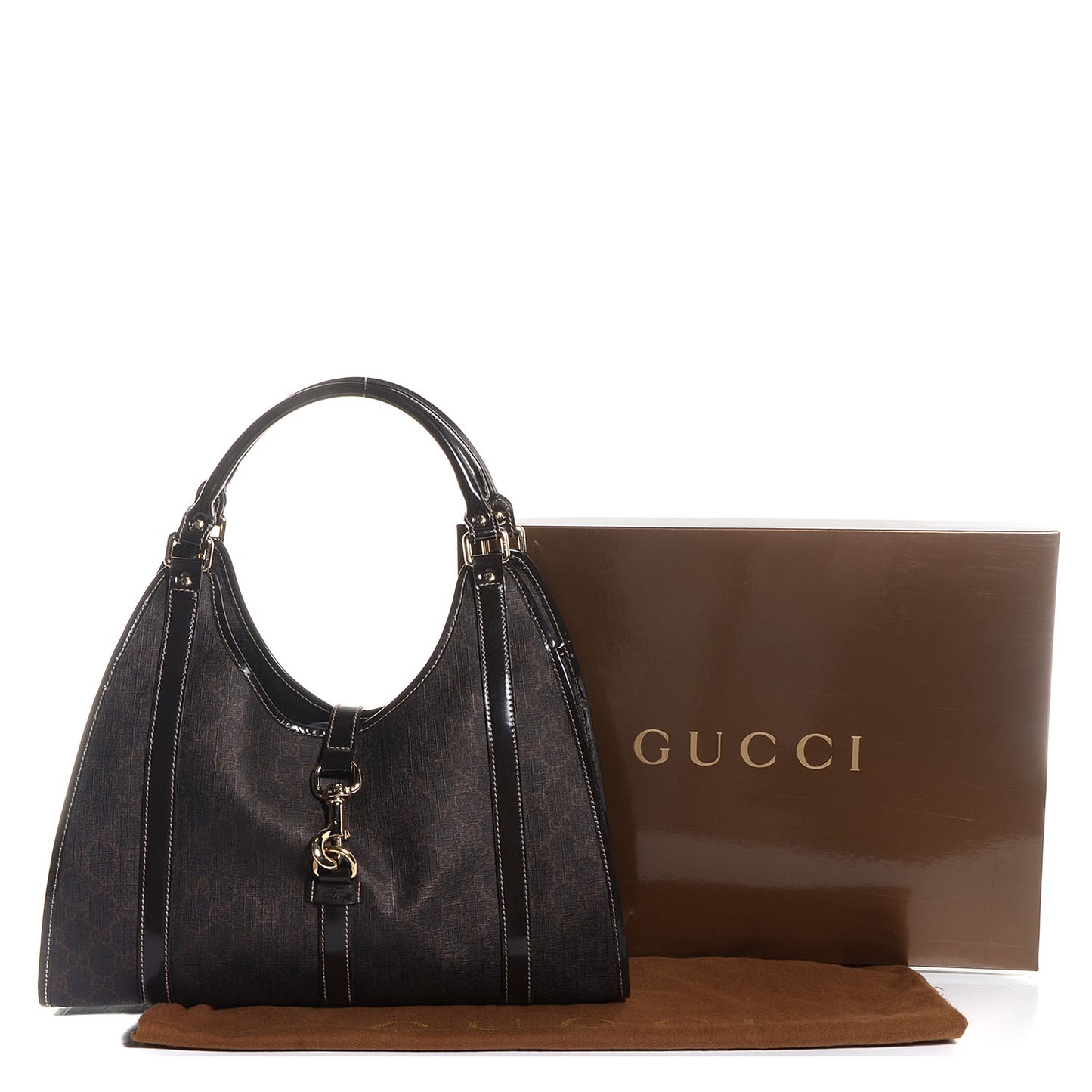 GG Plus Monogram Medium Joy Shoulder Bag Dark Brown