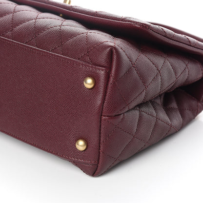 Chanel Caviar Lizard Quilted Small Coco Handle Flap Burgundy 8 of 9
