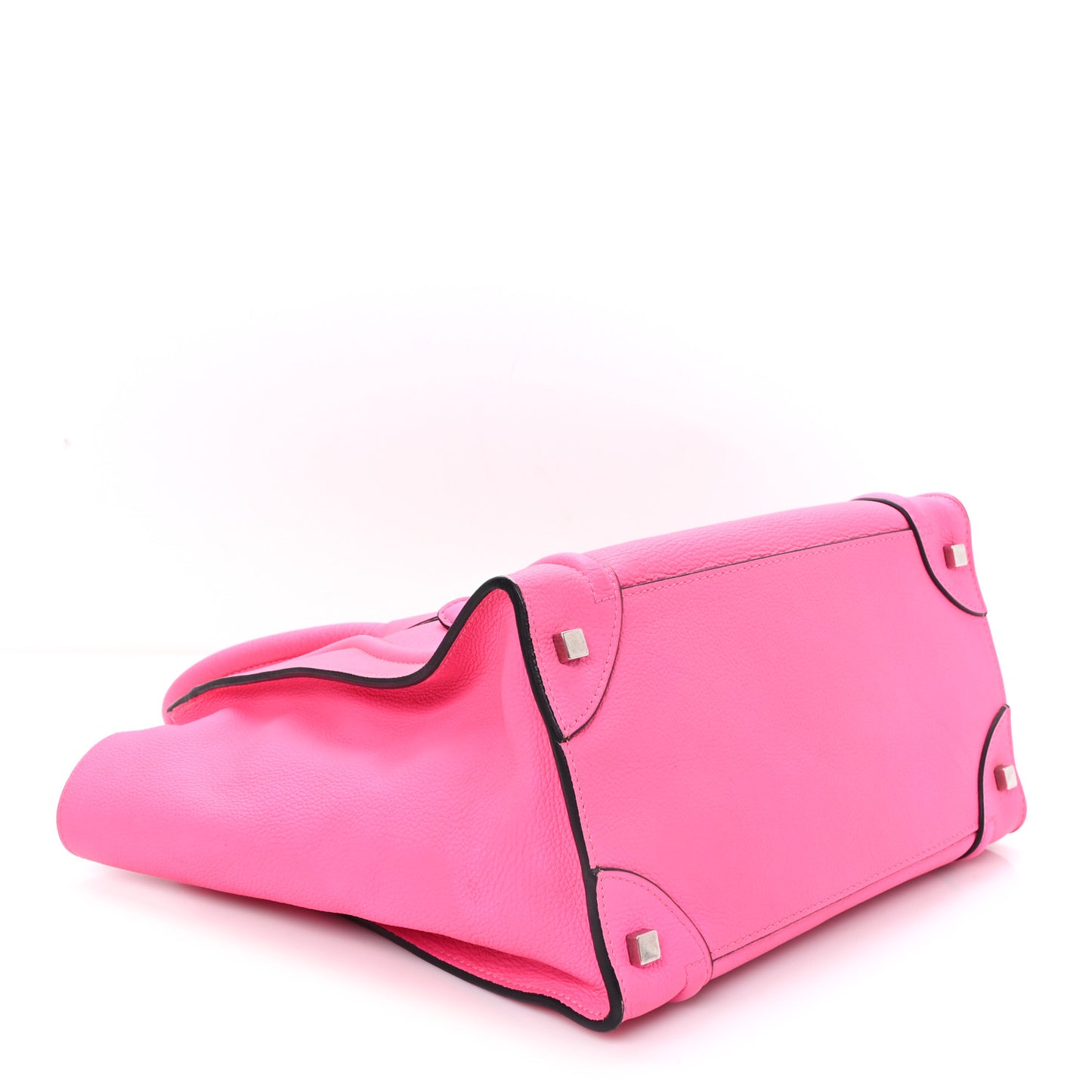 Drummed Calfskin Mini Luggage Fluo Pink