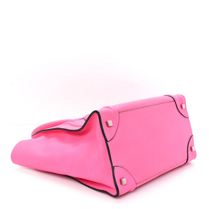 Celine Drummed Calfskin Mini Luggage Fluo Pink 4 of 11