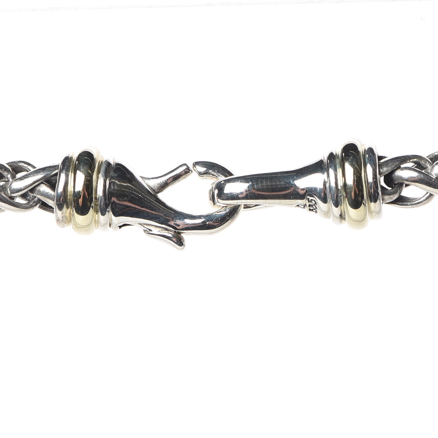 David Yurman Sterling Silver Diamond Blue Topaz 16mm Albion Enhancer Pendant Wheat Chain Necklace 5 of 6