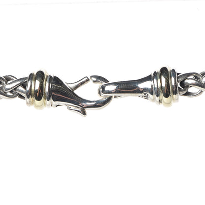 David Yurman Sterling Silver Diamond Blue Topaz 16mm Albion Enhancer Pendant Wheat Chain Necklace 5 of 6