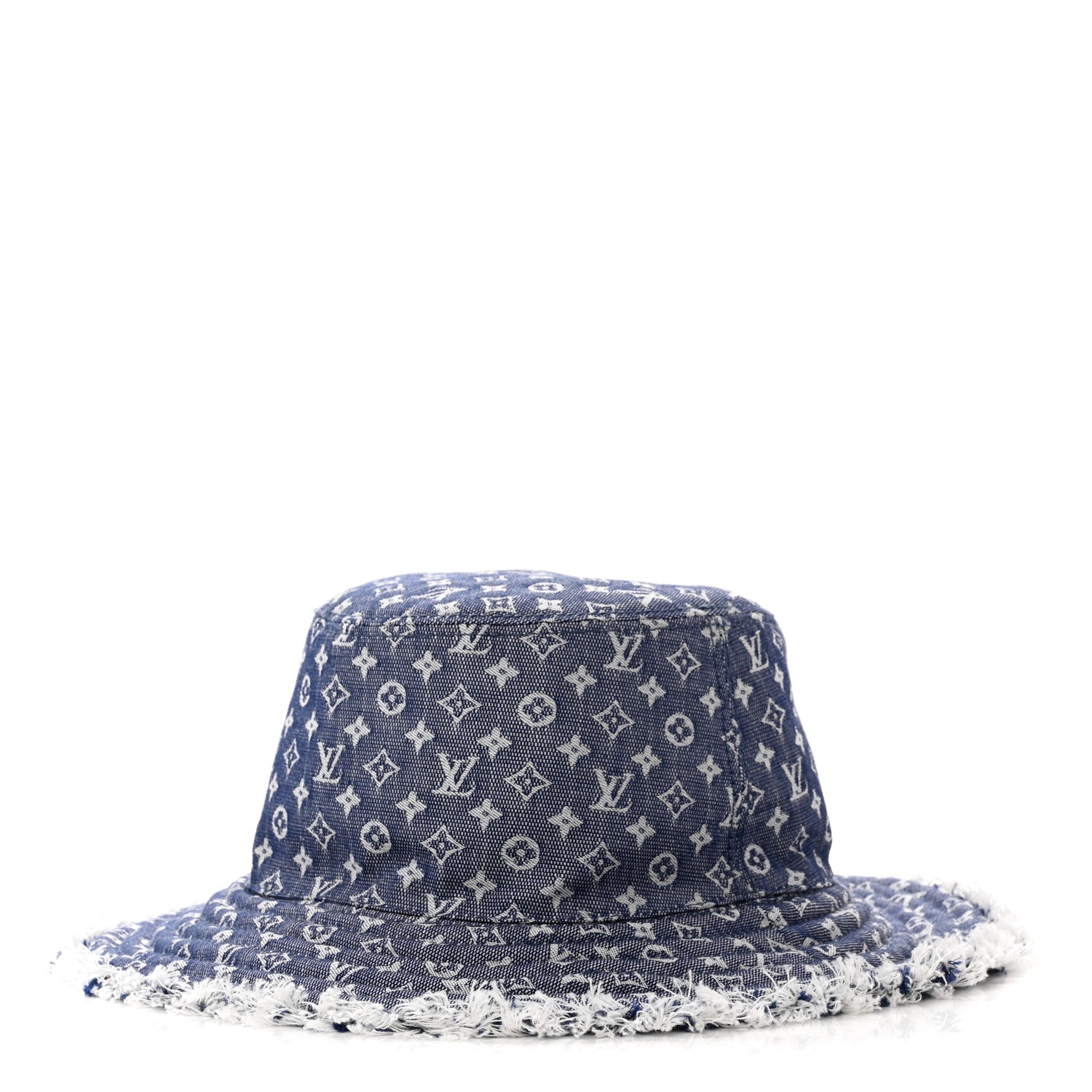 Louis Vuitton Monogram Denim Fringe Bob Bucket Hat M Blue 1 of 7
