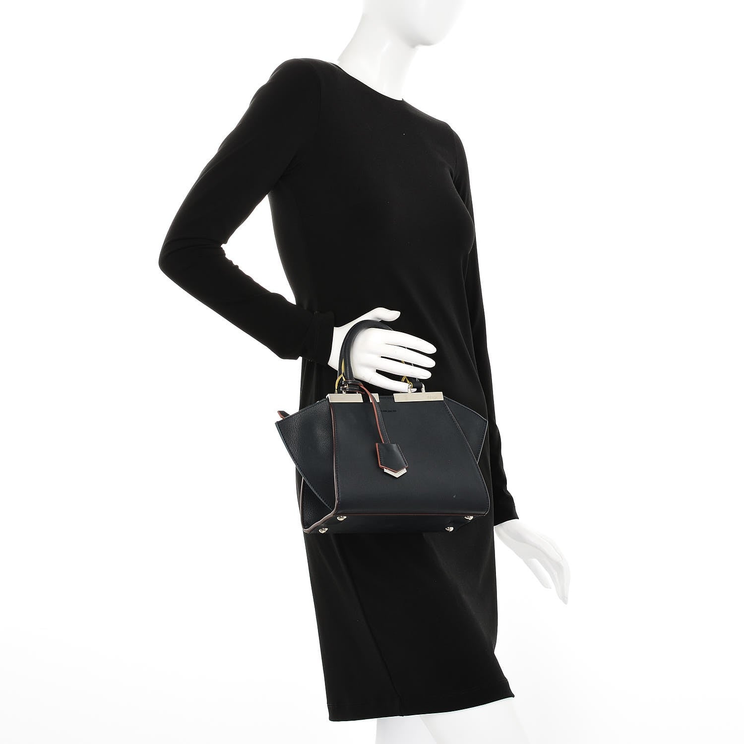 Fendi Vitello Dolce Mini 3jours Tote Blue Notte 3 of 8