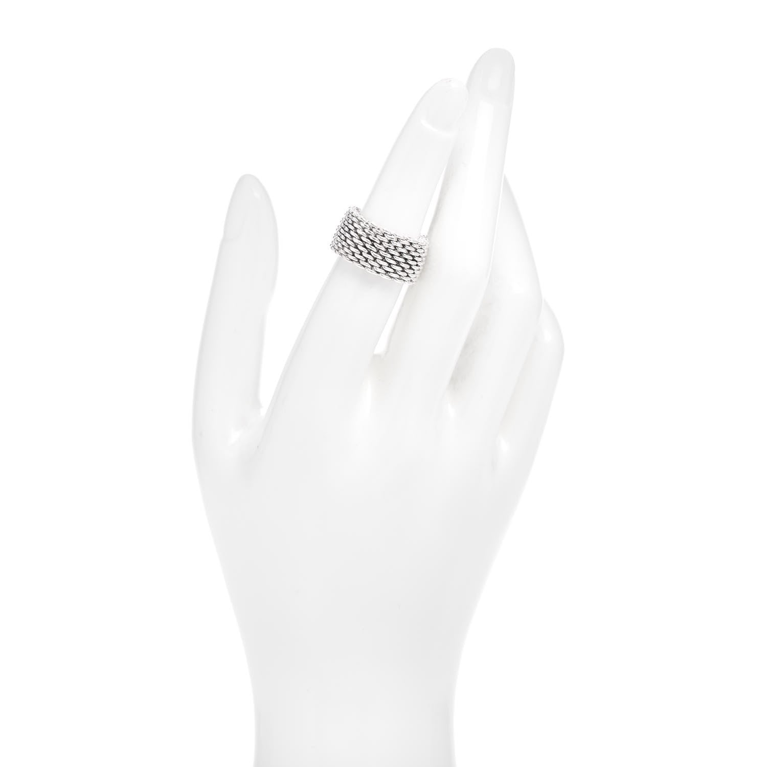 Tiffany Sterling Silver Somerset Mesh Ring 49 5 2 of 4