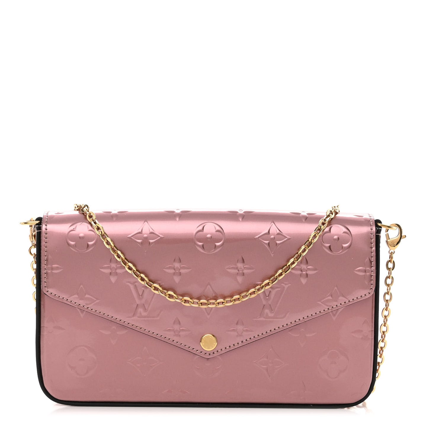 Vernis Pochette Felicie Chain Wallet Metallic Pale Pink