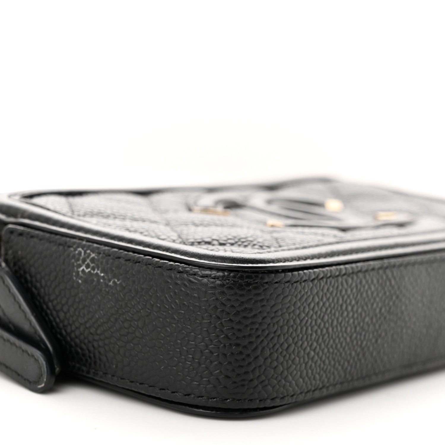 Chanel Caviar Quilted CC Filigree Clutch With Chain Black 10 of 14