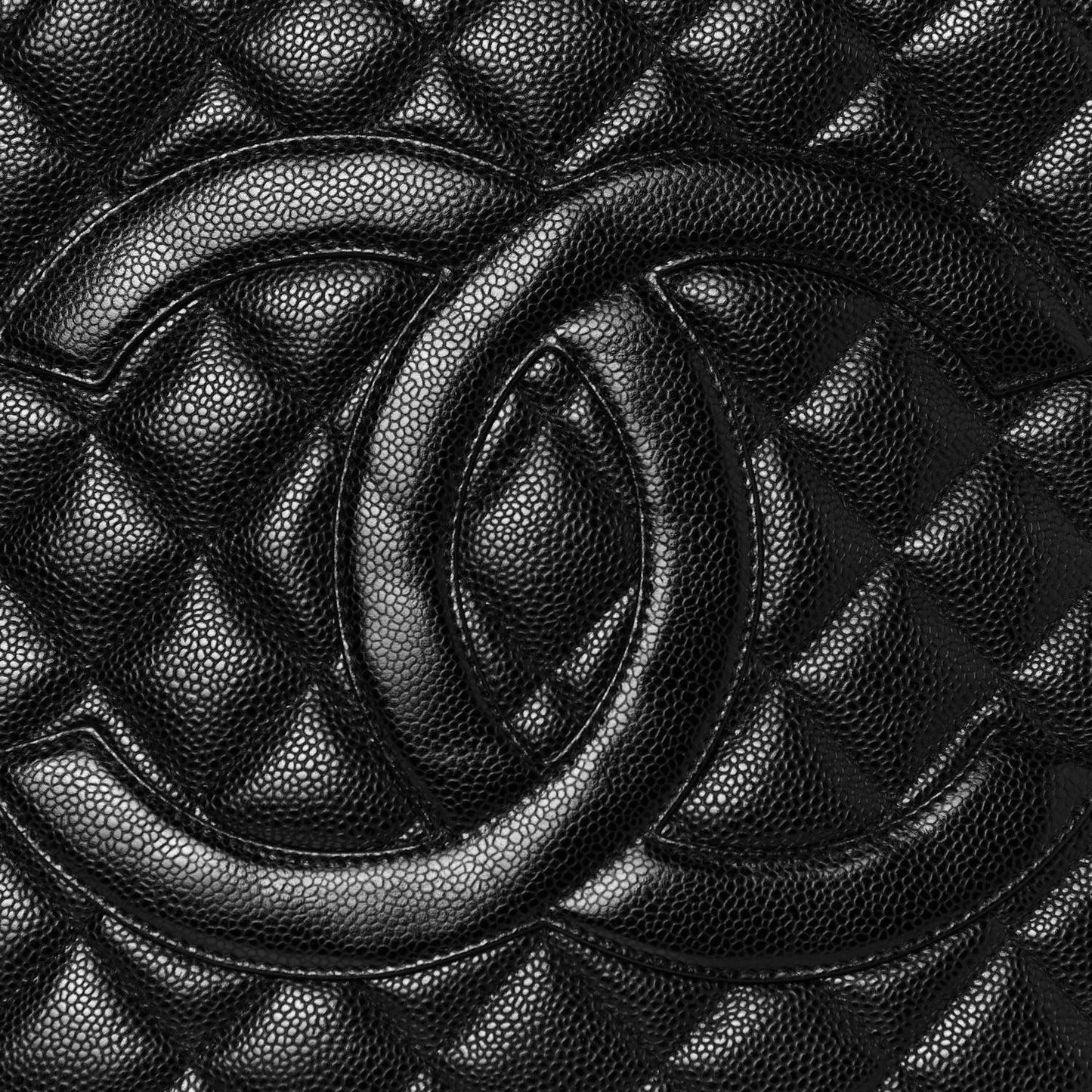 Caviar Quilted Medallion Tote Black