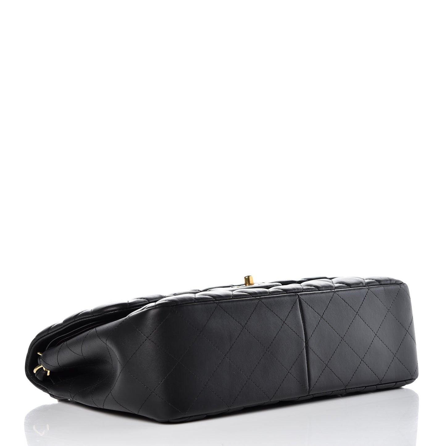 Lambskin Quilted Jumbo Double Flap Black