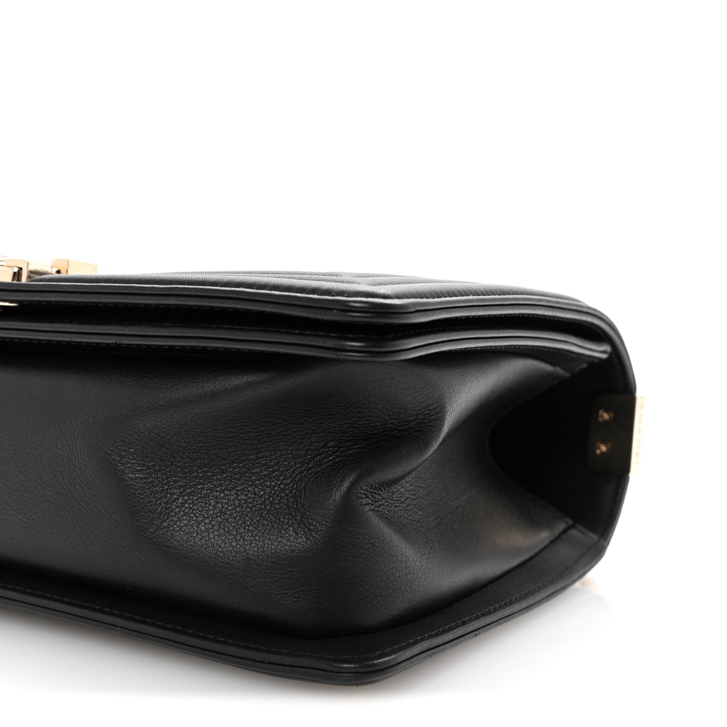 Lambskin Chevron Quilted Medium Boy Flap Black