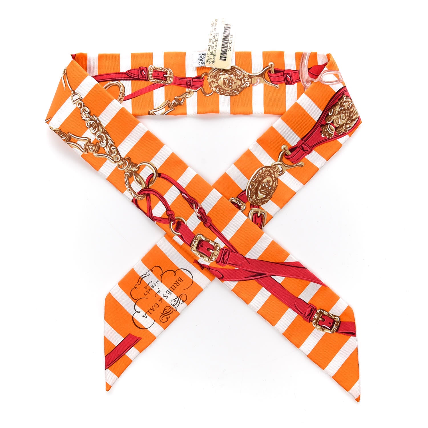 Hermes Silk Brides de Gala Bayaderes Twilly Orange Blanc Cherry 1 of 4