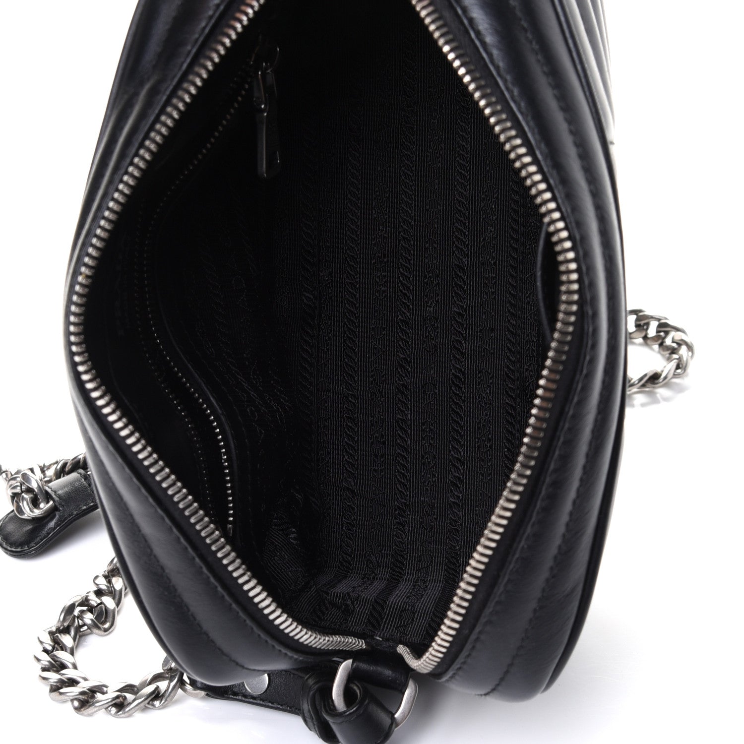 Prada Soft Calfskin Diagramme Crossbody Bag Black 4 of 4