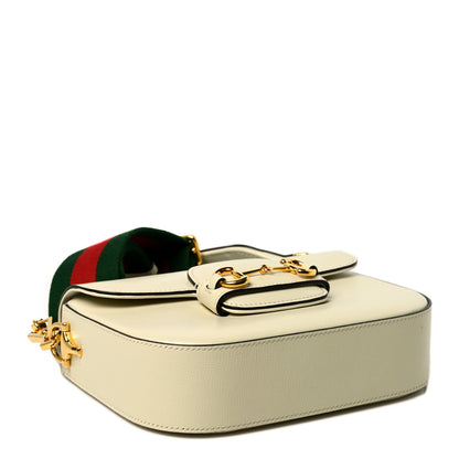 Gucci Azalea Calfskin Web Mini Horsebit 1955 Shoulder Bag Mystic White 4 of 10
