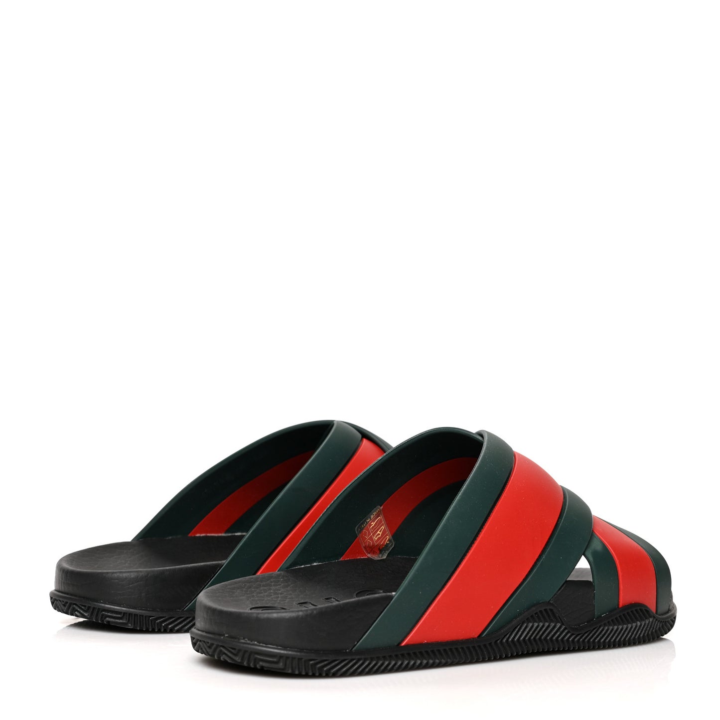 Rubber Web Mens Criss Cross Slide Sandals 10 Green Red