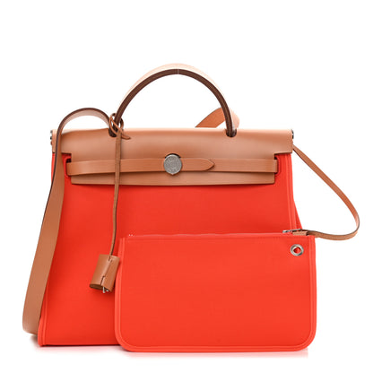 Hermes Vache Hunter Toile Militaire Herbag Zip 31 PM Bougainvillea Fauve 2 of 16